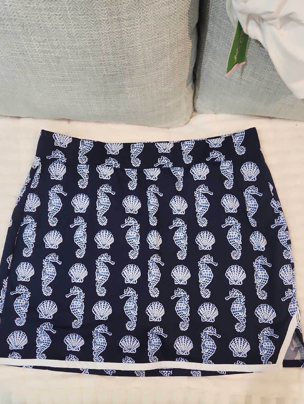 crown & ivy Navy Blue Seashore Print Skirt